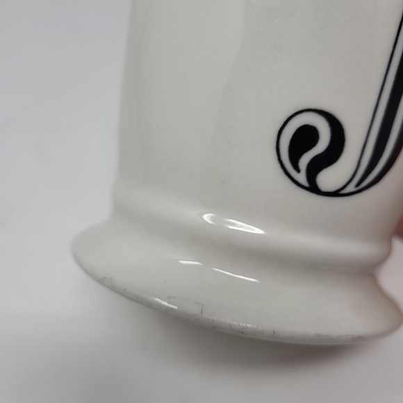 Anthropologie Monogram Mug J Typeface Black  Antique White Coffee Tea Home - Picture 6 of 10